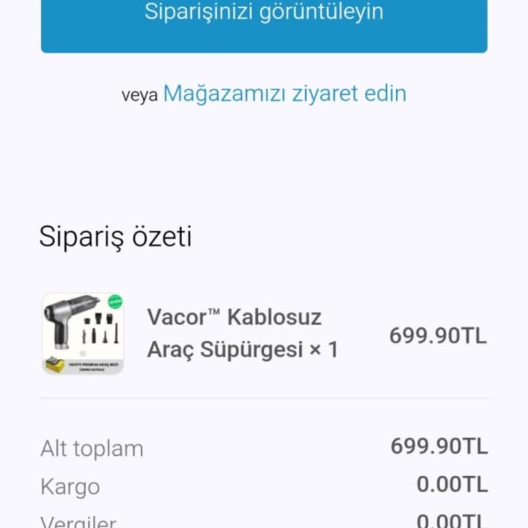 Vacor'dan Aldığım Ürün Teslim Edilmiyor Ve İptal Talebime Cevap Yok