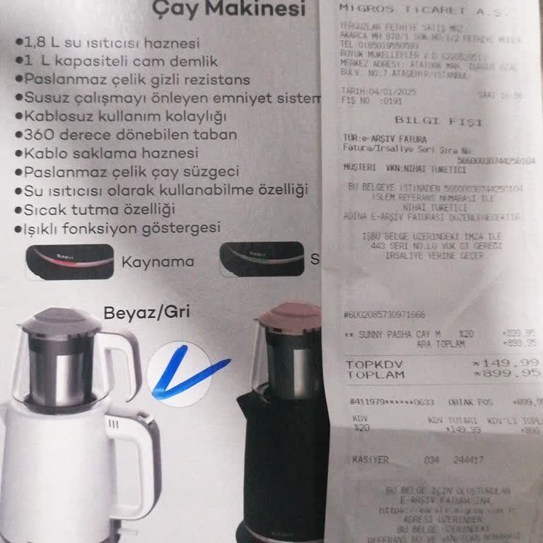 Sunny Pasha Çay Makinesi: Kusurlu Ürün Ve İade Sorunu