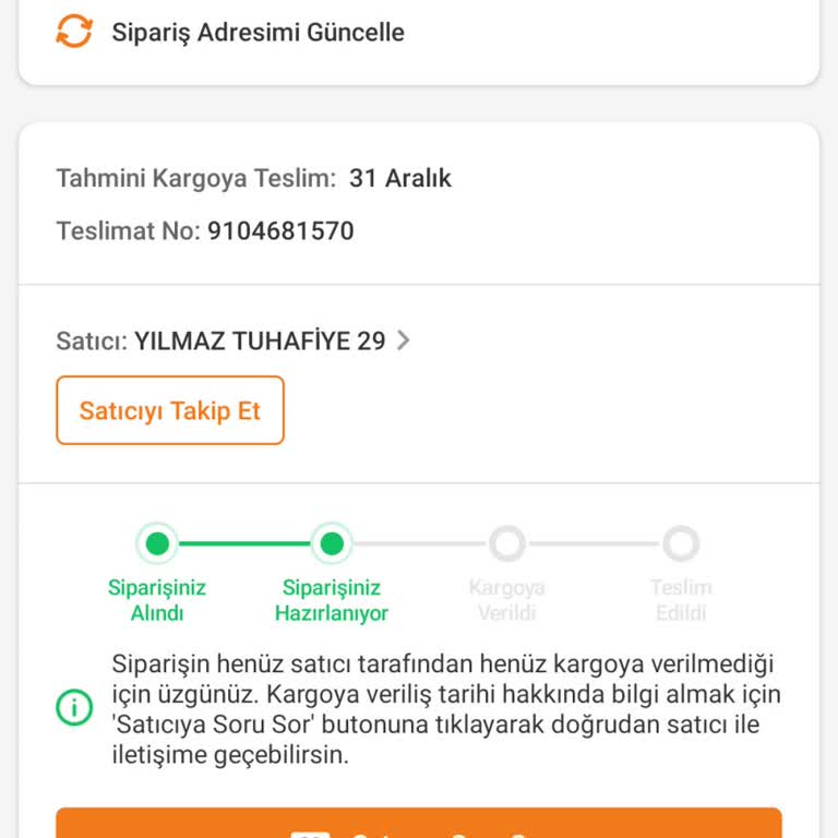 Trendyol'dan Ürün Teslimatında Sorun