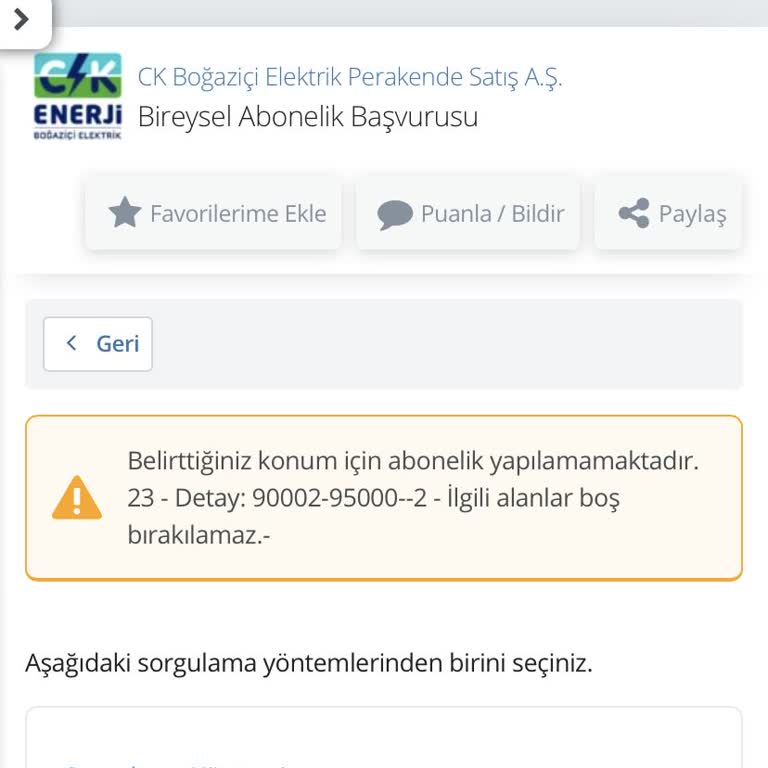 Ck Elektrik Başvuru Sorunu: Sayaç Numarası Hatası