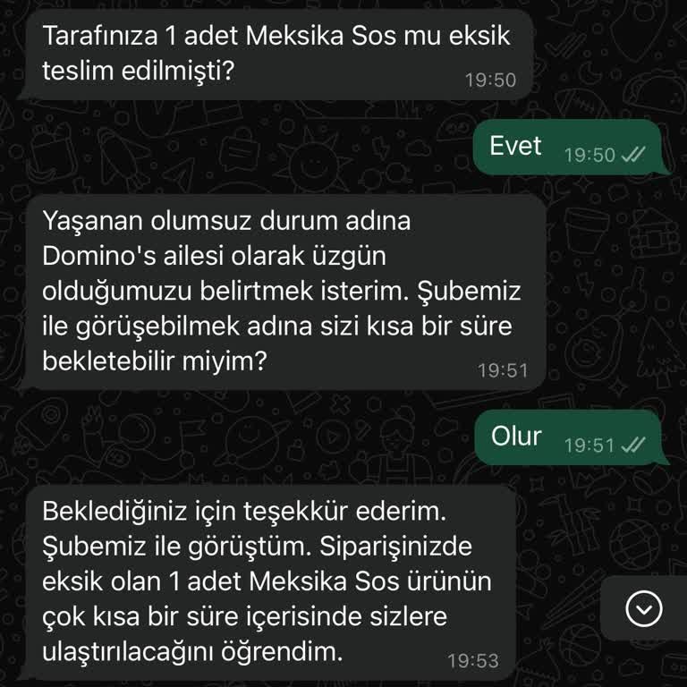 Sürekli Eksik Gelen Soslar Ve İade Sorunu