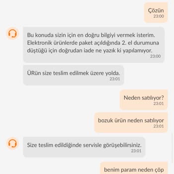 Bozuk Ürün Ve Yetersiz İade Süreci