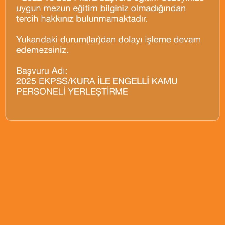 EKPSS Tercih Sorunu Ve Engel Durumu Eksikliği