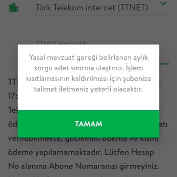 CepteTeb'de İşlem Sınırı Sorunu