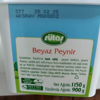 Sütaş Beyaz Peynirde Beklenmedik Koku Ve Tat Sorunu