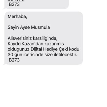 Hediye Çeki Kodunun Gecikmesi Hakkında Bilgi Talebi