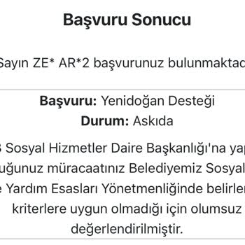 Yenidoğan Paketi Başvurusunda Haksız Red