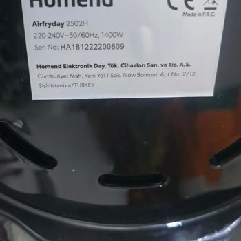 Homend Airfryer Tamir Sürecinde Yaşanan Sorunlar Ve Amazon İletişim Eksikliği
