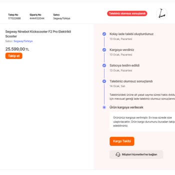 Hepsiburada Segway Scooter Menzil Ve Hasar Sorunu!