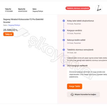 Segway Scooter Menzil Ve İade Sorunları