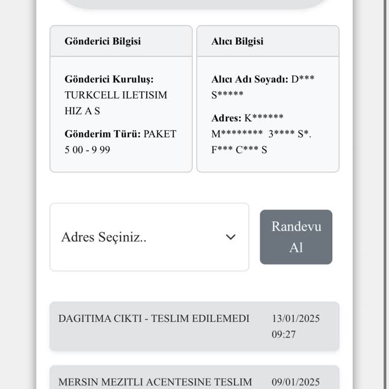 Kuryenet Mezitli Şubesi Kargolarımı Teslim Etmiyor