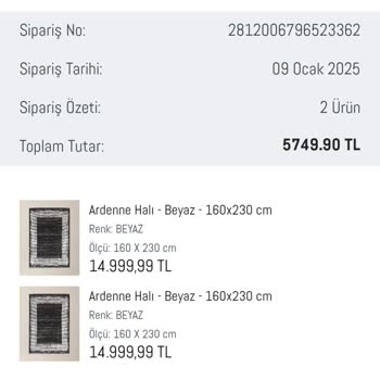 Madame Coco'da Halı Siparişi Ve Stok Problemi