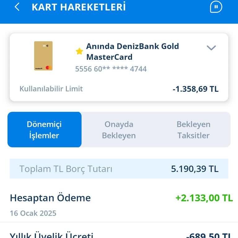 Denizbank Kredi Kartı Aidat Ücreti İadesi Talebi