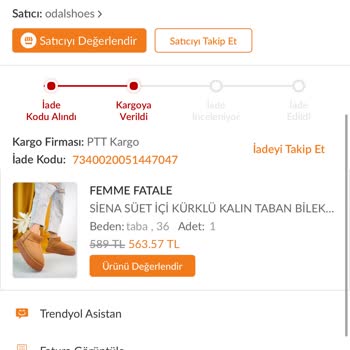 Trendyol Odalshoes Şikayeti