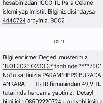 Hesabımdan İzinsiz Para Çekilmesi