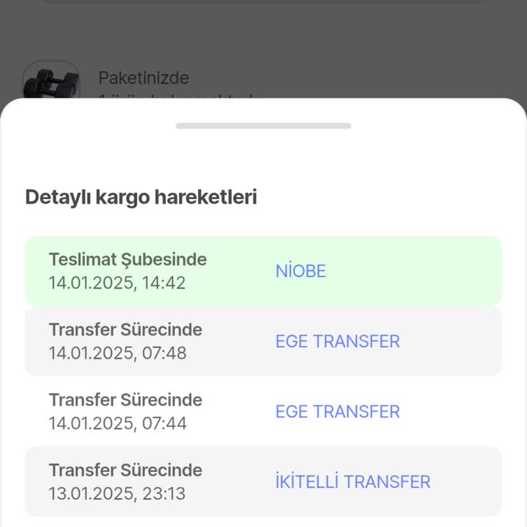 Aras Kargo Niobe Şubesi Teslimat Sorunu