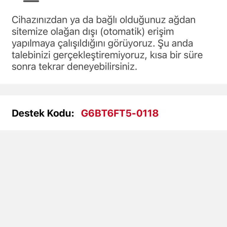 Siteye Erişim Sorunu: Olağan Dışı Erişim Uyarısı