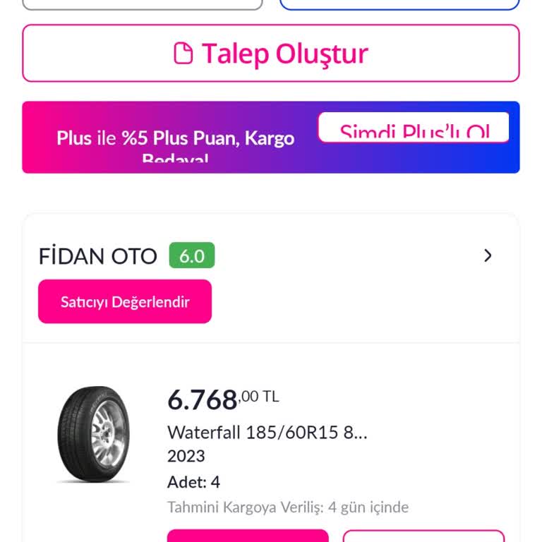 Pazarama'dan Alınan Lastikler 10 Gündür Kargoya Verilmiyor