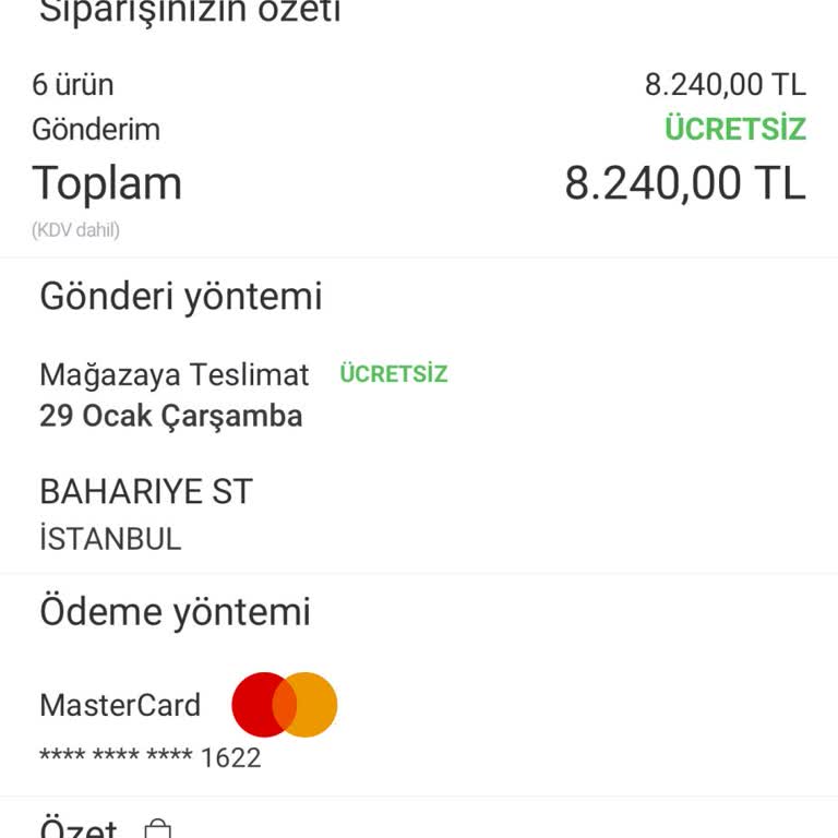 Oysho'dan Geç Gelen Siparişler