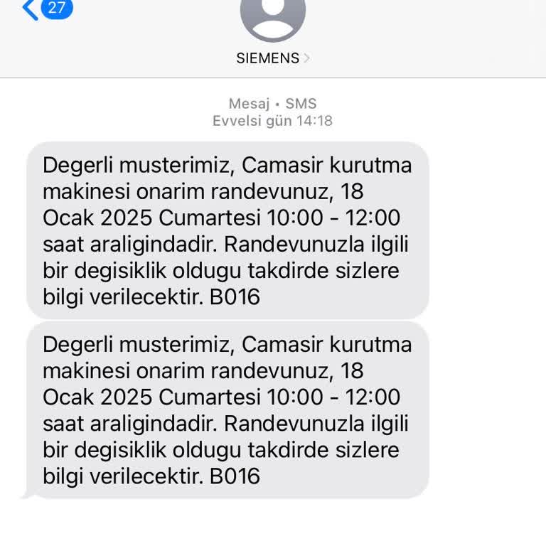 Siemens Servis Randevusu Hayal Kırıklığı Yarattı