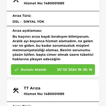 İnternet Hizmeti Alamadığım İçin Cayma Bedelsiz Fesih Talebi