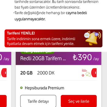 Vodafone Tarife Ücretlerinde Adaletsizlik