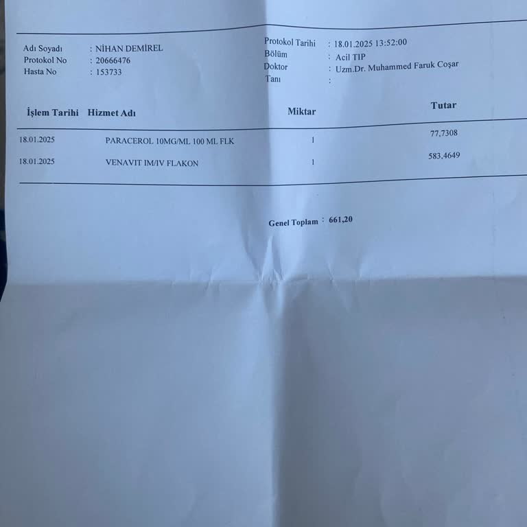 Sigorta Kapsamı Dışında Kalan İlaç Ücreti Sürprizi