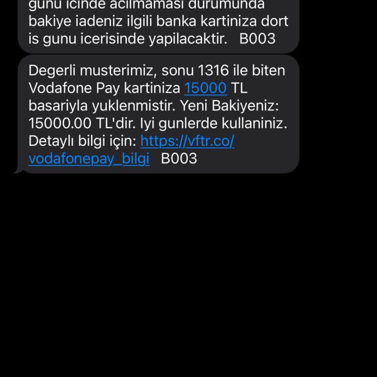Vodafone Pay Kart Blokesi Mağduriyeti