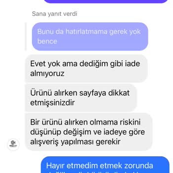 Yanlış Beden Ve İade Sorunu Yaşatan Mağaza