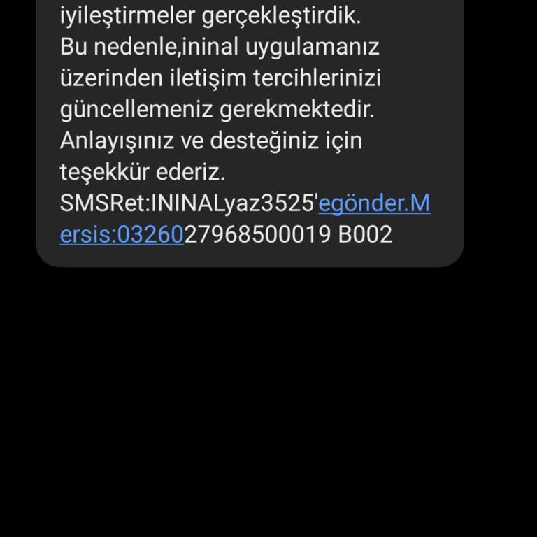Bilinmeyen İninal Hesabı Mesajı Endişesi