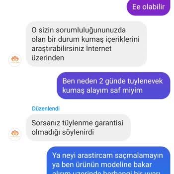 Kalitesiz Kumaş Ve Yetersiz Müşteri Hizmeti