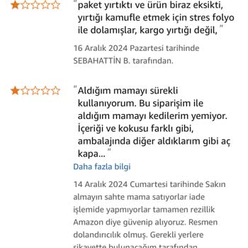 Amazon'dan Alınan Mama Ve İade Sorunu