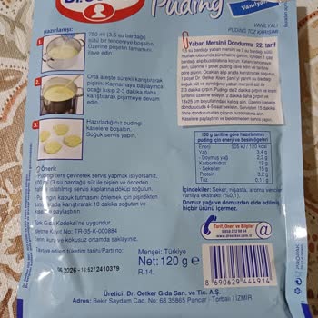 Dr. Oetker Pudingde Zehir Tadına Karşı Güven Kaybı