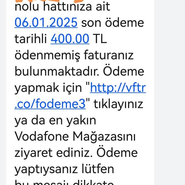 Vodafone'dan Haksız Fatura Talebi