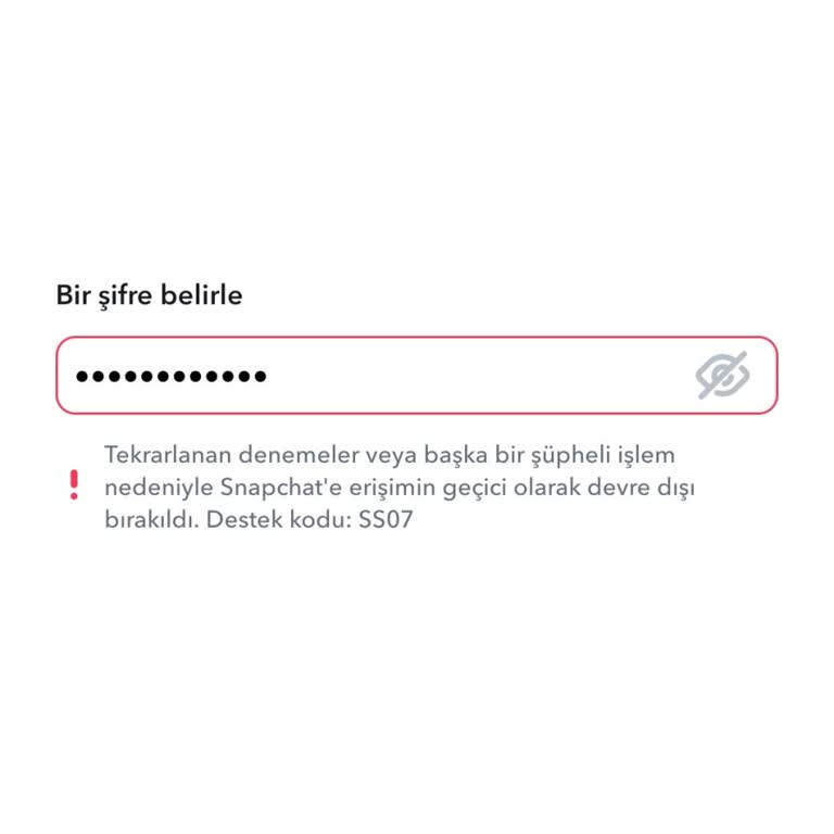 Snapchat Hesabına Erişim Sorunu Ve SS07 Hata Kodu
