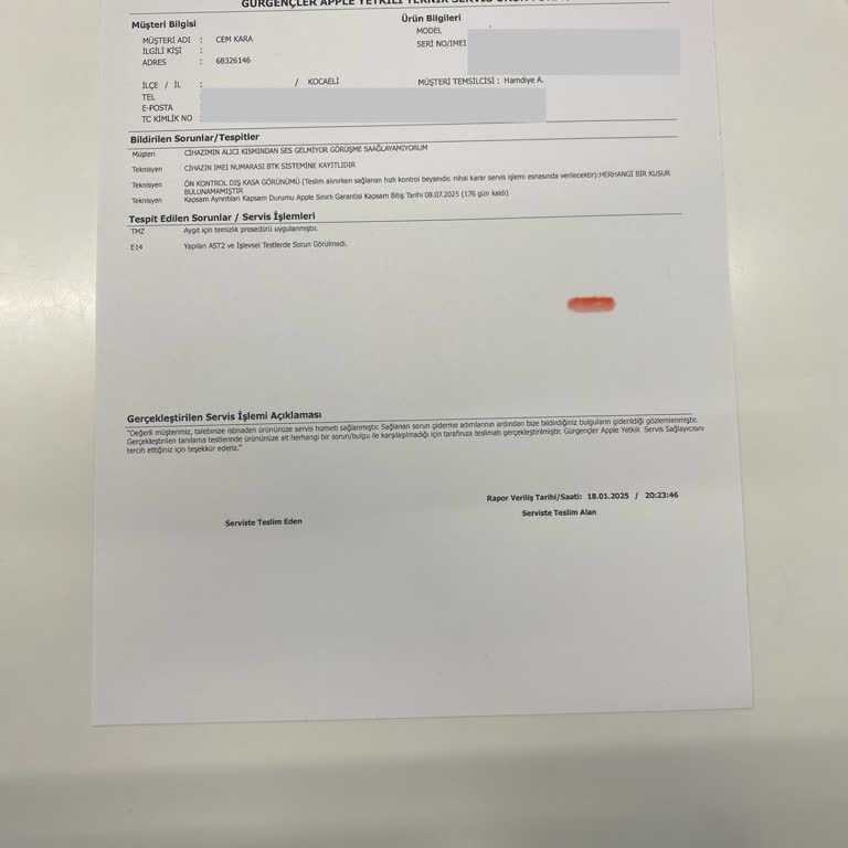 Apple Yetkili Servisinde Çözülmeyen Ahize Sorunu