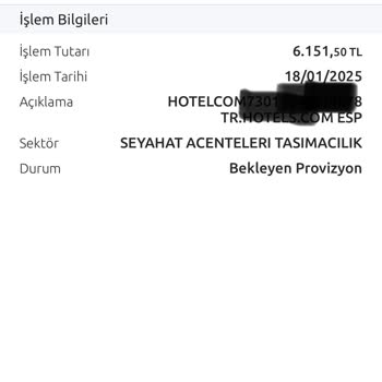 Hotels.com'dan Fazla Çekilen Ücret İadesi Talebi