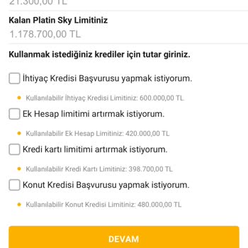 Platinum Sky Limitimin Kullanılamaması