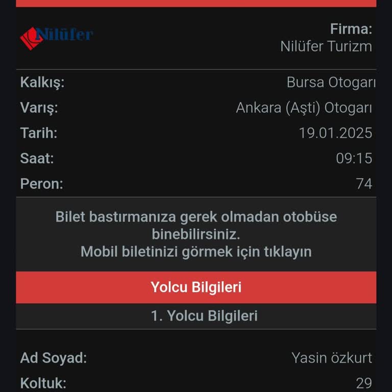 Nilüfer Turizm İle Hayal Kırıklığı: Yanlış Koltuk Ve İlgisiz Personel