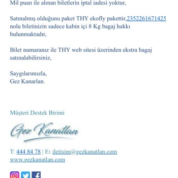 THY Ve Gez Kanatlan Arasında Bagaj Ücreti Mağduriyeti