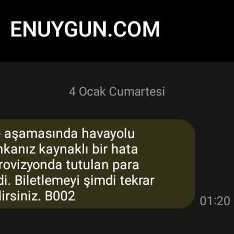 Enuygun.com'da Hatalı İşlem Ve İade Sorunu