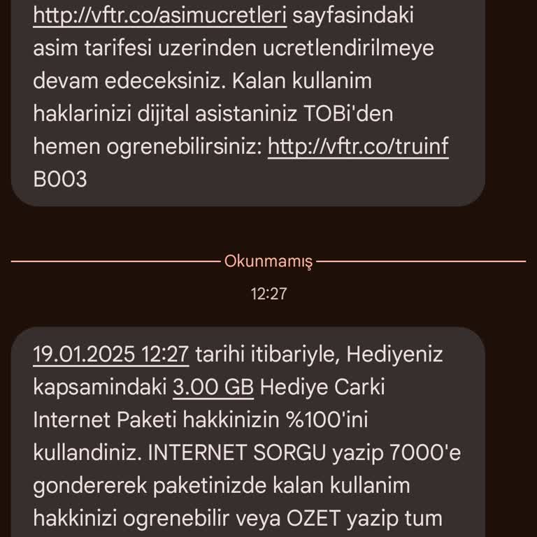 Vodafone'un Haksız İnternet Aşım Ücretleri