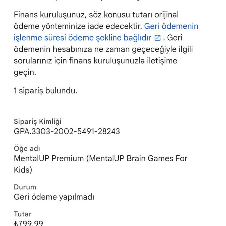 Yanlışlıkla Alınan Uygulamanın Ücreti İade Edilmiyor