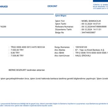 Verilmeyen Hizmet Ve Geri Ödenmeyen Ücret