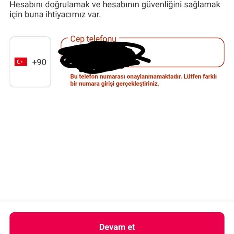 Yemeksepeti'nde Telefon Onayı Sorunu
