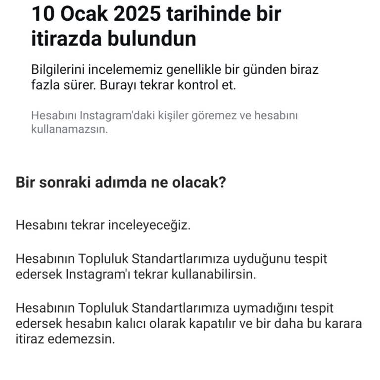 Instagram Hesabın Askıya Alınması