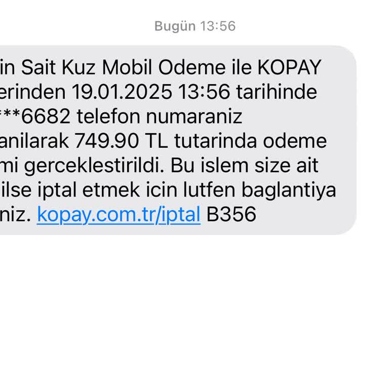 Bilinmeyen Mobil Ödeme İşlemi Hakkında Acil Düzeltme Talebi