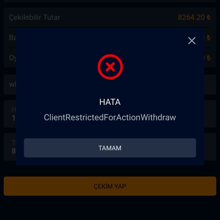 Betnef ''ClientRestrictedForActionWithdraw'' Error Resolution Request