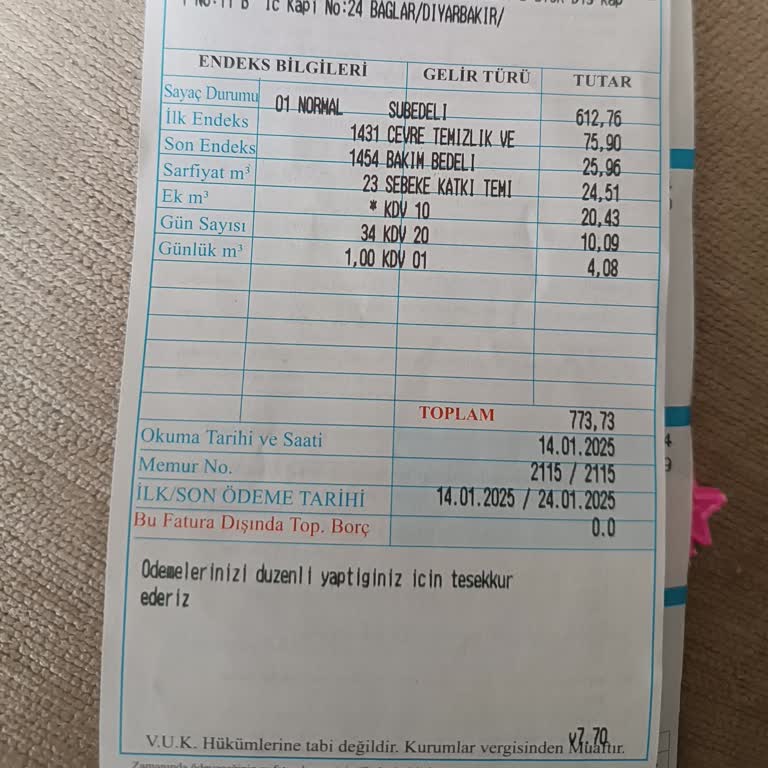 Fahiş Su Faturası Artışına Acil Müdahale Talebi