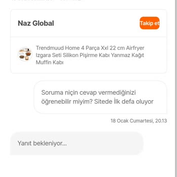 Hepsiburada Naz Global Mağazası Soruma Cevap Vermedi!